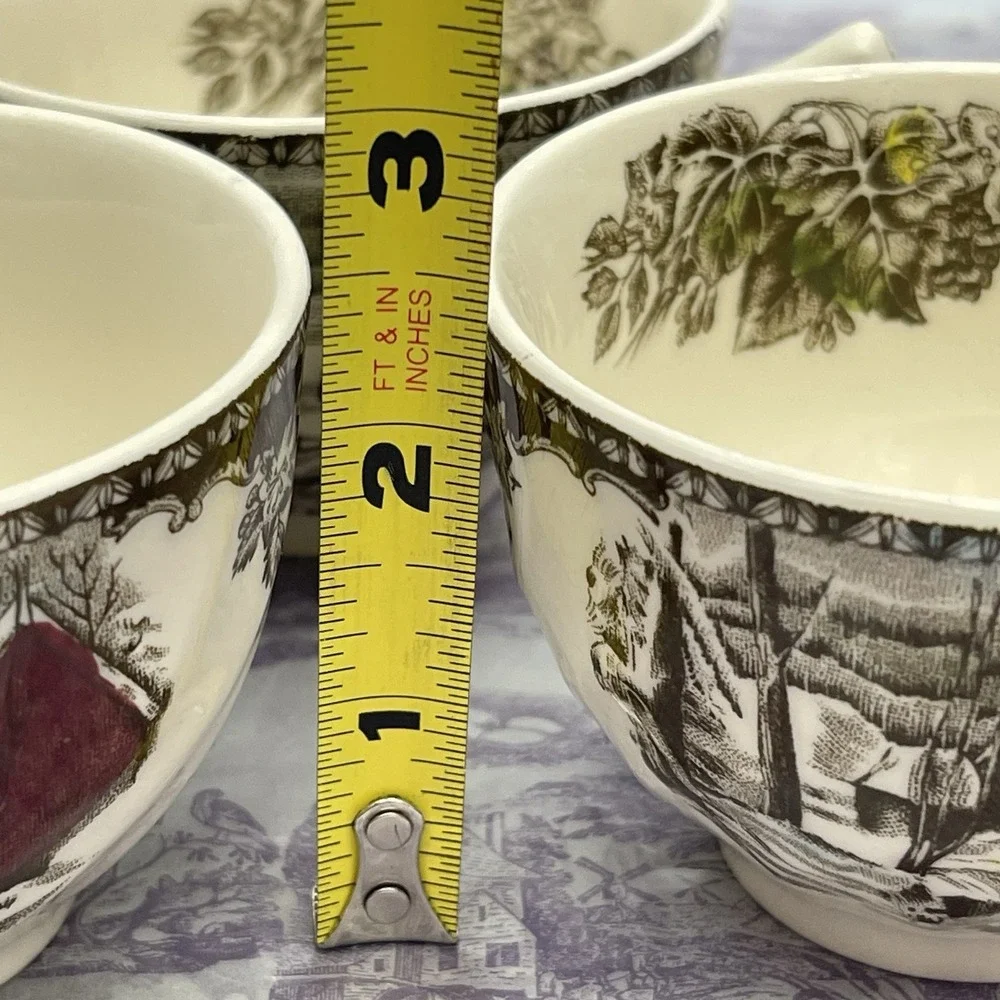 Johnson Brothers Friendly Village The Ice House Tea Cups Set Of 3 England Vtg